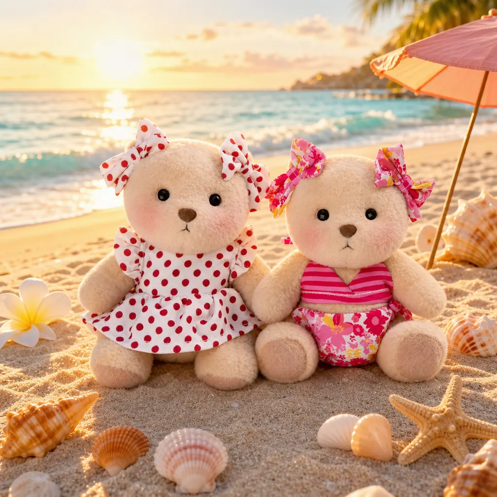 Getahug 5.9 Inches Plush Bag Charm Gift | Cute Bear Plush Keychain Summer Bikini Edition | Handmade Stuffed Toy Bag Charm with Gift Box