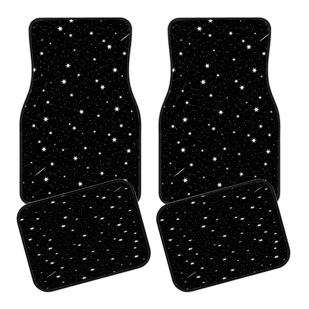 4-Piece Starry Art Print Car Floor Mats, Front & Rear Seat Protection, Universal Fit Car Carpet, Durable Fashion Car Interior Accessory, Floor Mats For Car, Automotive Floor Mats, Car Mat Set