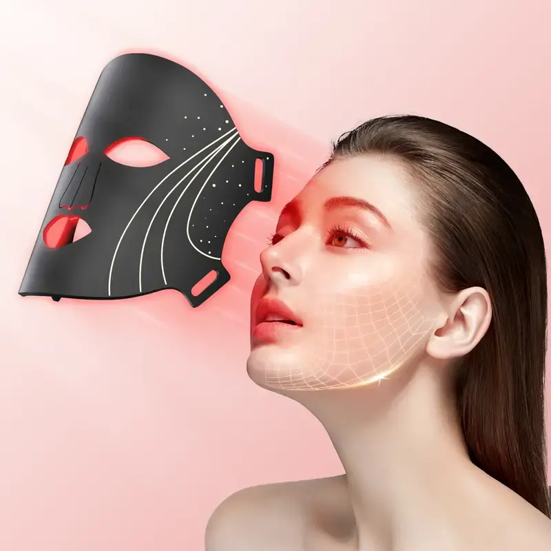 7-Color LED Photon Face Mask with 288 LED Beads, Wireless Rechargeable Silicone Facial Care Mask, Nice Beauty Gift Choice