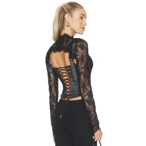 OW Collection Brisa Corset Top in Black