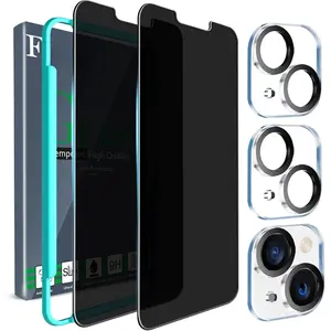 for  13/14  Screen Protector 2 Pack 9H Anti Spy Tempered Glass  Screen with 2 Pack Camera Lens Protector Case Friendly Accessories