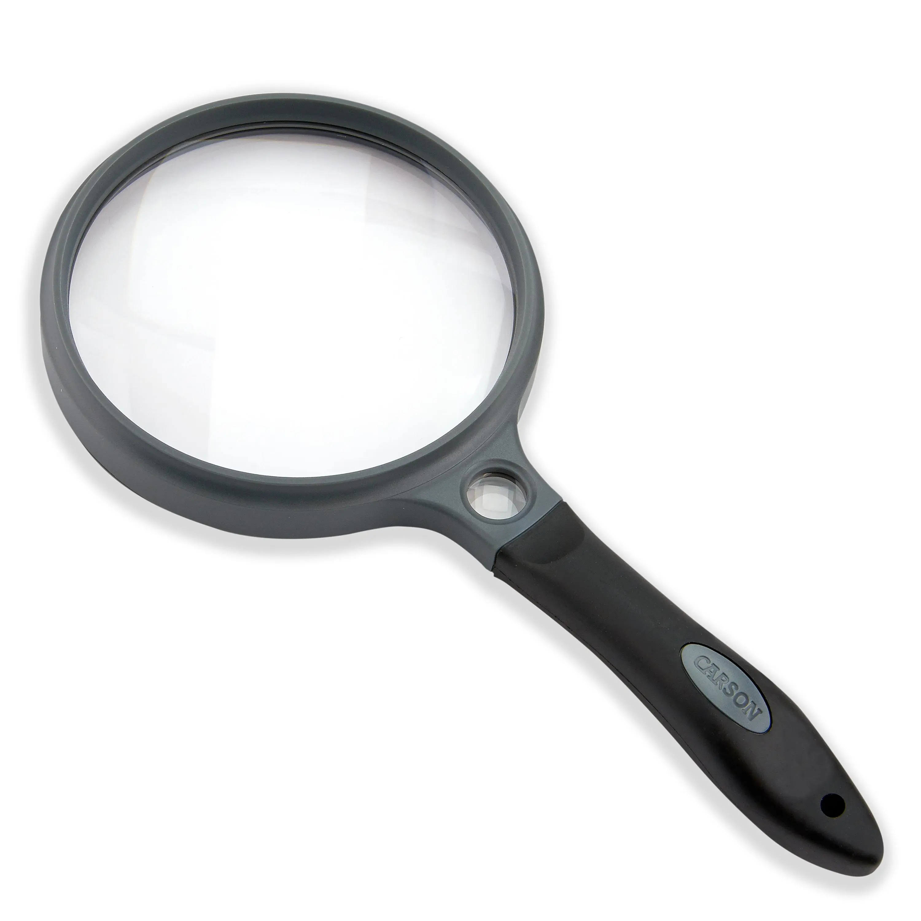 Carson SureGrip Series 4-inch Handheld Magnifier with 2x Magnification and 11.5x Spot Lens, Soft-Grip Design (SG-12)