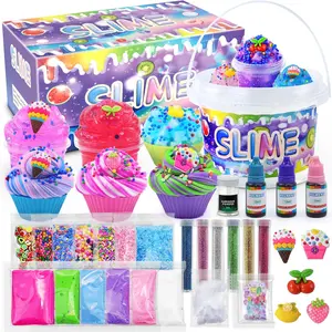 Summer Gift Clear Slime Making Kits with Premade Slime for Kids DIY with 35 Sets Add-ins Jumbo Kit for 6-12 Years Old Girls Boys Present Party Favors, Large