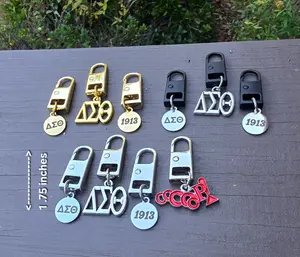 Delta Sigma Theta Zipper Pull in sets of 3, Zipper Charms, Sorority Zipper Tags Bag Tag, DST Gift