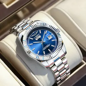 Luxury New Fashion Men's Quartz Wristwatch with Stainless Steel Band High-Precision Movement Water-Resistant Everyday Wear X-GEQCK With Band Adjustment Tool