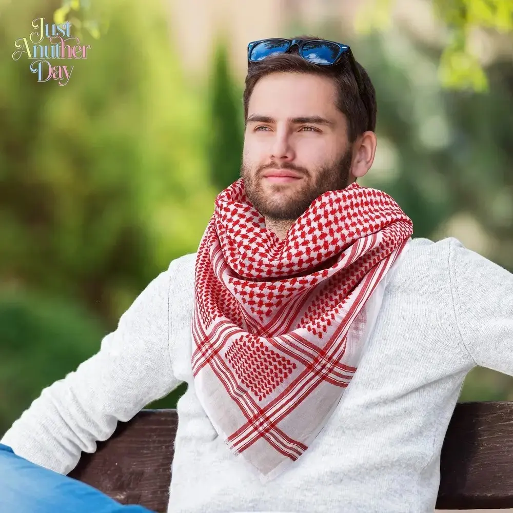 2026 New Jacquard Square Arabian Headscarf - Male Arafat All-Seasons Desert Tactical Scarf for Dubai, Saudi Arabia Camping & Hiking