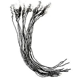 Locsanity Afro Kinky Real Human Hair Handmade Micro Locs - 10" - .1cm Sisterlock Width Natural Undyed Black Dreadlocks, Crochet Hair Extensions (10", 10 Locs Per Bundle)