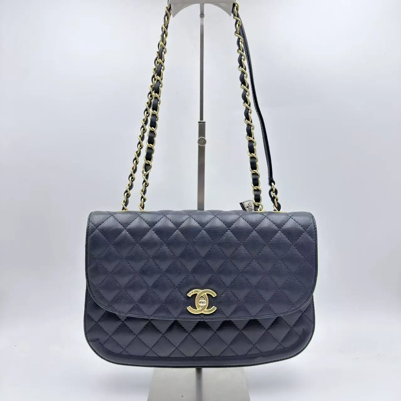 Pre-owned CHANEL Mssj Dark Blue Shoulder Flap Bag DG