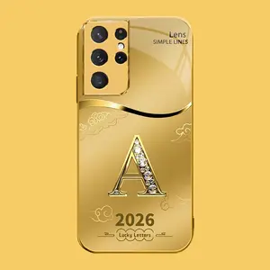 Suitable for [Galaxy S21 Ultra 5g] high-end phone case🤩，choose from 26 letters of the English alphabet, each with an exquisite auspicious cloud pattern to bring you good luck YM99