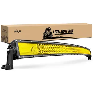 Nilight 52 Inch LED Light Bar 783 LED Chips Curved Triple Row Fog Light Yellow Beam Spot Flood Combo High Power LED Driving Lights Off Road Lights for Trucks SUV UTV ATV Truck Van 4x4 Boat Triple Row Vehicle dealsforyoudays