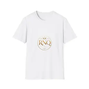 RNQ Gold Monogram T-Shirt | Crowned Circle Logo Cotton  Breathable  Trendy Short-sleeved
