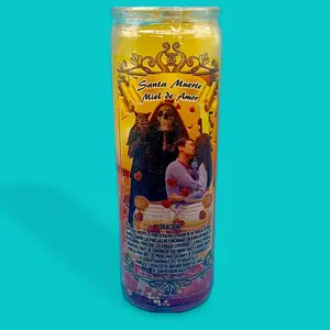 Santa Muerte Miel de Amor Gel Candle, Home Decor Accent for Living Spaces