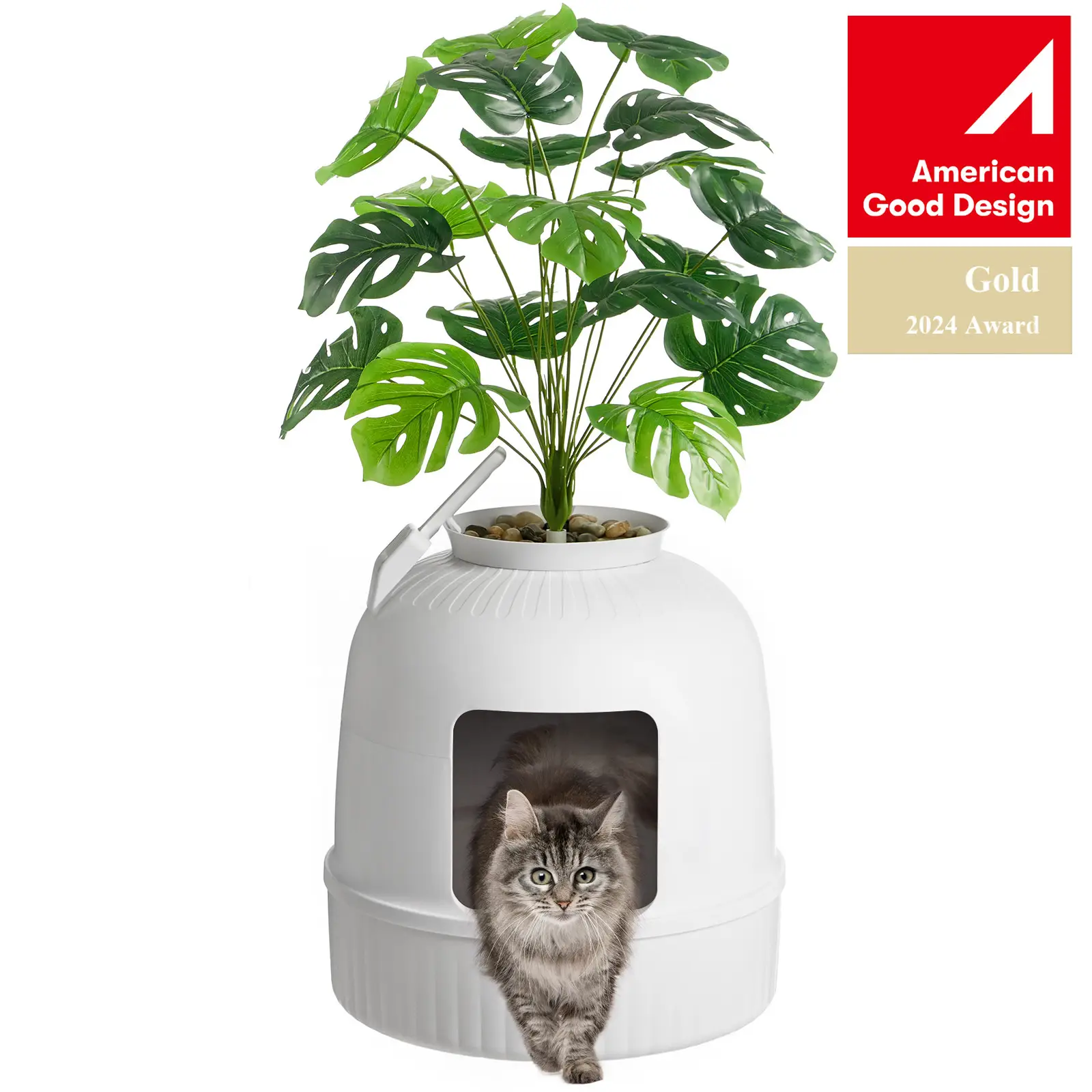 Lifewit Cat Litter Box with Faux Plant or Castle Design, Hidden Enclosure Tray with Scoop, Odor Control & Carbon Filter, Covered Cat Toilet for Living