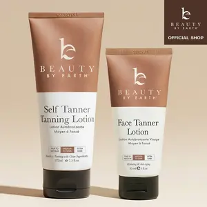 Beauty by Earth Self Tanner Body Lotion - Best Gradual Natural Bronzed Sunless Hydrating Streak Free Tanning Glow Made in USA, Vegan Cruelty Free Body Moisturizer Pregnancy Safe