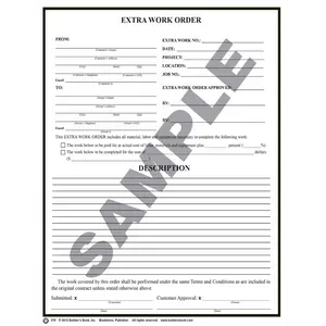 215 - Extra Work Order Form (Pack of 25 Forms)