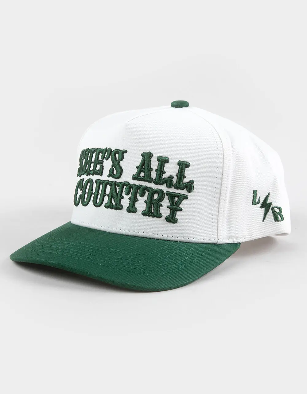 LOCAL BEACH  Womens She's All Country Snapback Hat, Green & White