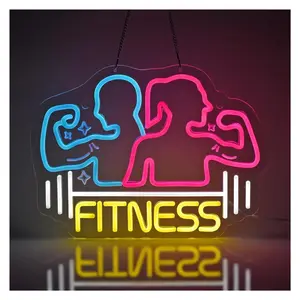 Fitness Neon Sign USB Powered Light For Fitness Club Gym Sports Room Workout Game Room Wall Art Decoration