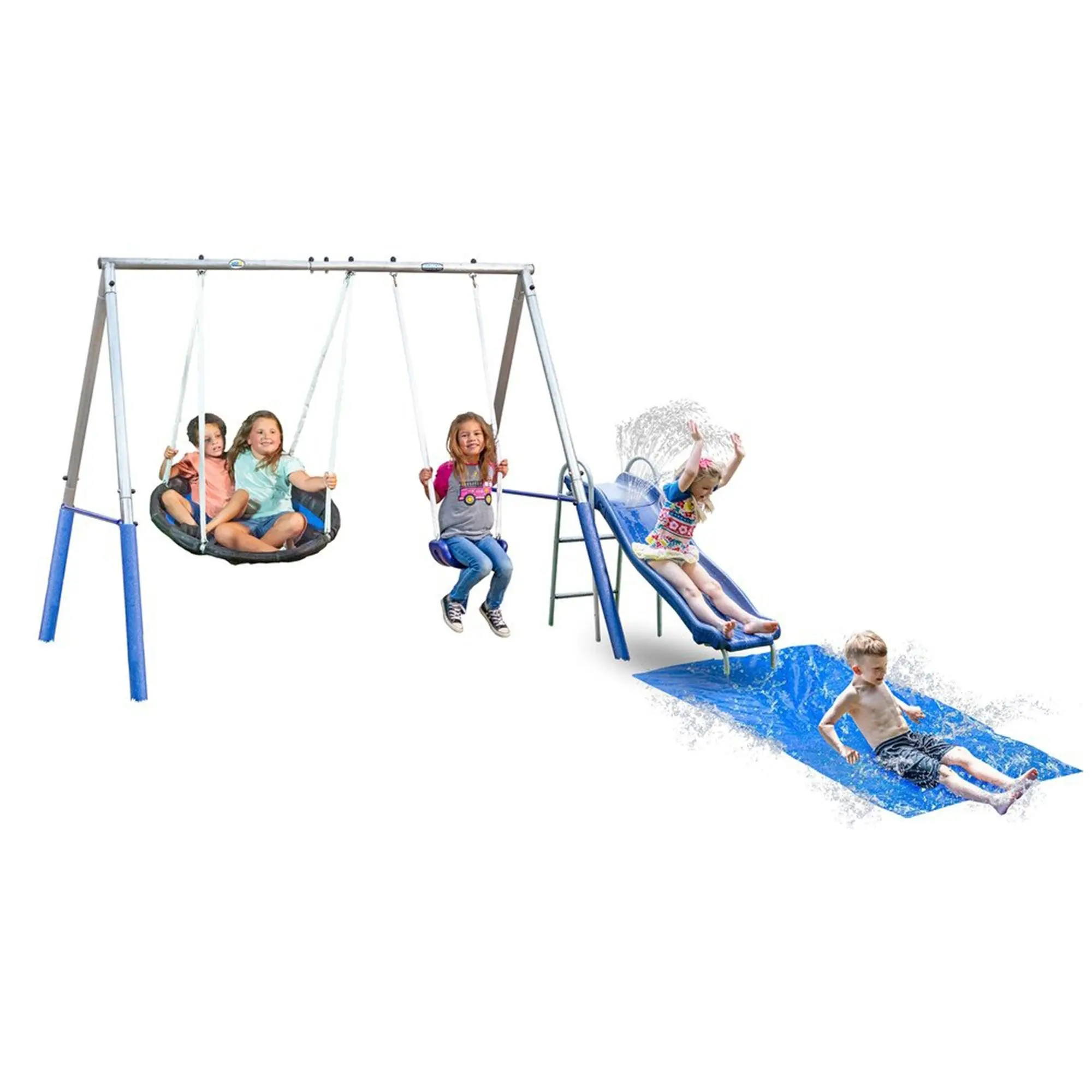 XDP Recreation Playtime Fun with Water Slide, Super Disc Swing and Swing Seat XDP Recreation Playtime Fun with Water Slide, Super Disc Swing and Swing Seat