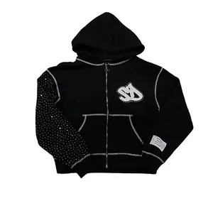 Fashion Embroidery Personality Flash Oversize Zipper Hoodie Men Y2K New Harajuku Gothic Casual Joker Sweatshirt Long Sleeve Pullover Menswear Clothes Tops Army Green Gamis used with raincoat