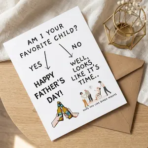 Funny Father’s Day Card, Favorite Child Joke Card, Nursing Home Humor Card for Dad, Sibling Rivalry Gift, Sarcastic Handmade Funny Card for Dad