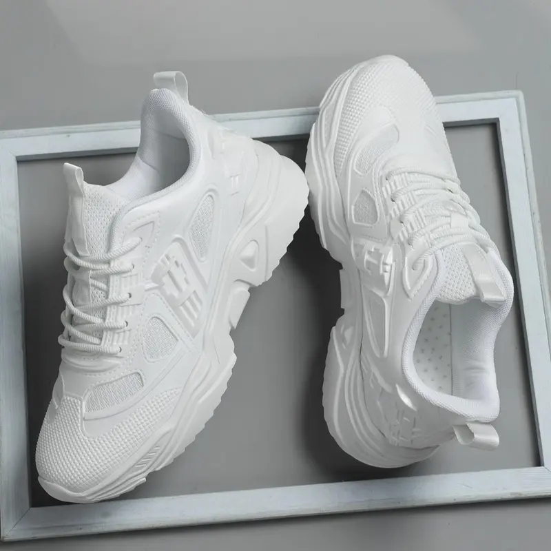 Men's Sporty Lace Up Sneakers, Casual Comfortable Breathable Running Athletic Shoes, Trendy Sports Shoes for Gym Workout Running, Athletic Running Trainers