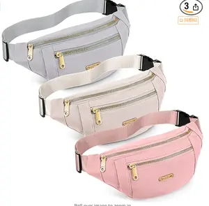 3 Pcs Waterproof Fanny Packs Set – Adjustable Waist Pack with Reflective Strap for Running, Travel & Water Sports (Unisex, Black/Gray/Blue)