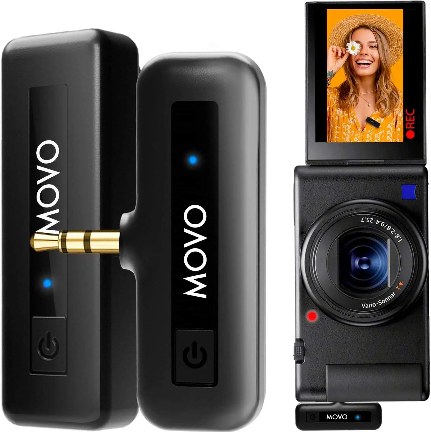 Movo - Wireless Mini | Colorful Lavalier Microphone System for Cameras | Audio Capture Kit with 164ft Range, Omnidirectional, Long Battery Life