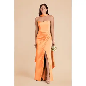 Valerie Matte Satin Scarf - Apricot