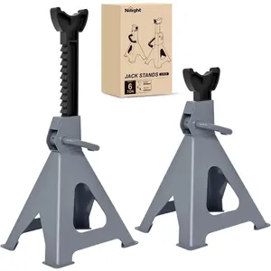 Nilight Jack Stands, 6 Ton (12,000 lbs) Capacity Heavy Duty Steel Car Lifting Stand, Adjustable Height 15.35 Inch to 23.22 Inch, 1 Pair