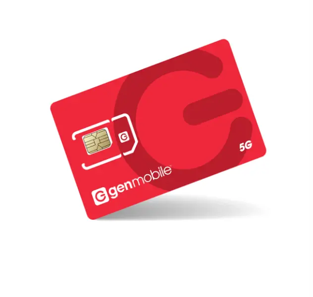 Gen Mobile SIM Kit - Includes physical SIM Card - 1 month $10 plan with 2GB of Data