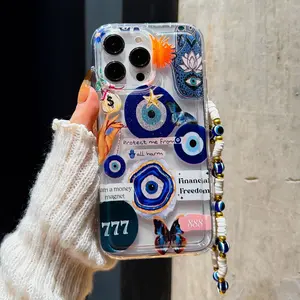 Lucky Demon Eye Anti-Drop Protective Phone Case Cover with Fashion Lanyard, Compatible with Apple iPhone 17 17promax 16promax 16 14/13 Pro Max 12 11 XR XS 7 15 Plus Samsung S25 S22 A12 A50 A52 S24 A13 5g