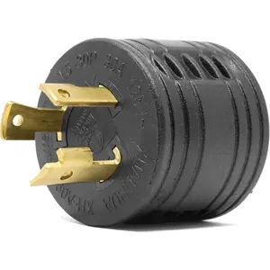 L5-30P Twist-Lock Power Plug to TT-30R Ready Outlet 120V 30-Amp 3600-Watt Generator to RV Adapter, Black