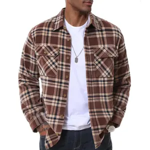 MAGNIVIT Flannel Shirt for Men Plaid Button Down Shirt Casual Lightweight Cotton Shirt with 2 Chest Pockets