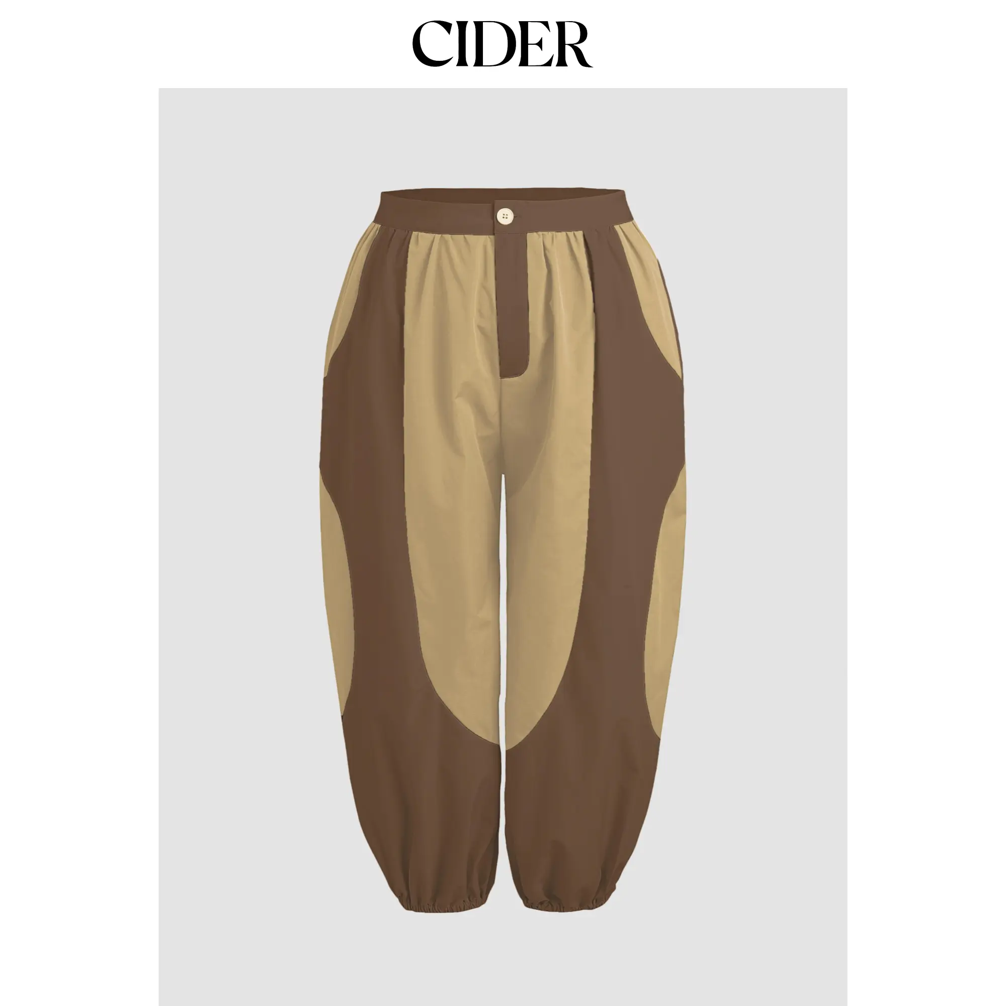Cider [2 colors, size 2-26] Woven Patchy Jogger Pants Curve & Plus