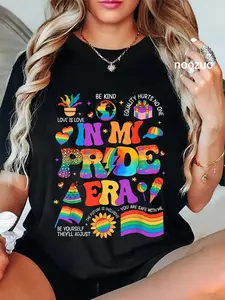 100% Cotton Unisex In My Pride Era LGBT Rainbow Flag Pride Month LGBTQ Gay Les T-Shirt