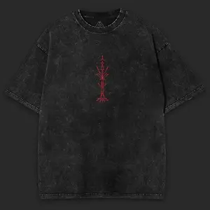 Ryomen Sukuna Jujutsu Kaisen Oversized Washed Tee Heavy Cotton Neon Red Graphic Shirt Anime Collector Essential Double Sided Prints Big Bold Graphics