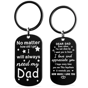 Father's Day Keychain for Dad from Daughter Son, Sentimental Gift for Husband, Birthday Christmas Thanksgiving Gift Idea