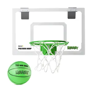 SKLZ Pro Mini Hoop Midnight - Glow-in-the-Dark Over-the-Door Basketball Hoop & Ball Set for Home Office or Dorm
