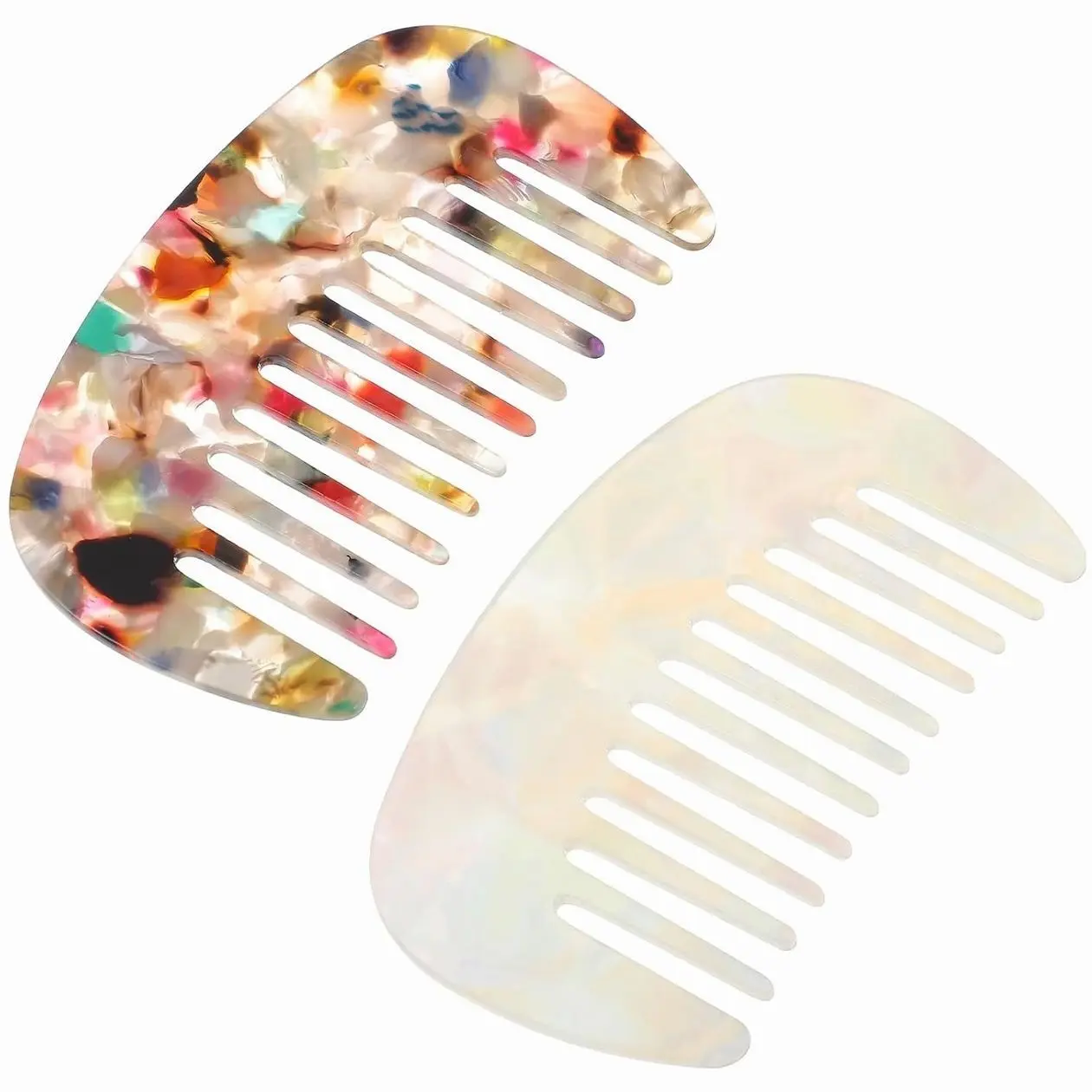 Travel Comb Mini Detangling Combs For Women Wide Tooth Combs Hair Pocket Comb 2pcs Anti-Static Small Hair Detangler Brush For Bangs Curly Wavy Long Hairs Daily Care Wet Dry