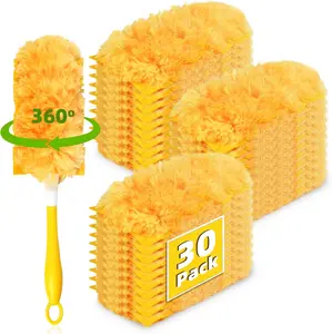 30 Pack 360 Dusters Refills for Swiffer Dusters, Unscented Heavy Duty Duster Kit Disposable Dusters Refills with 1 Handle for Cleaning Furniture, Blinds, Ceiling Fans