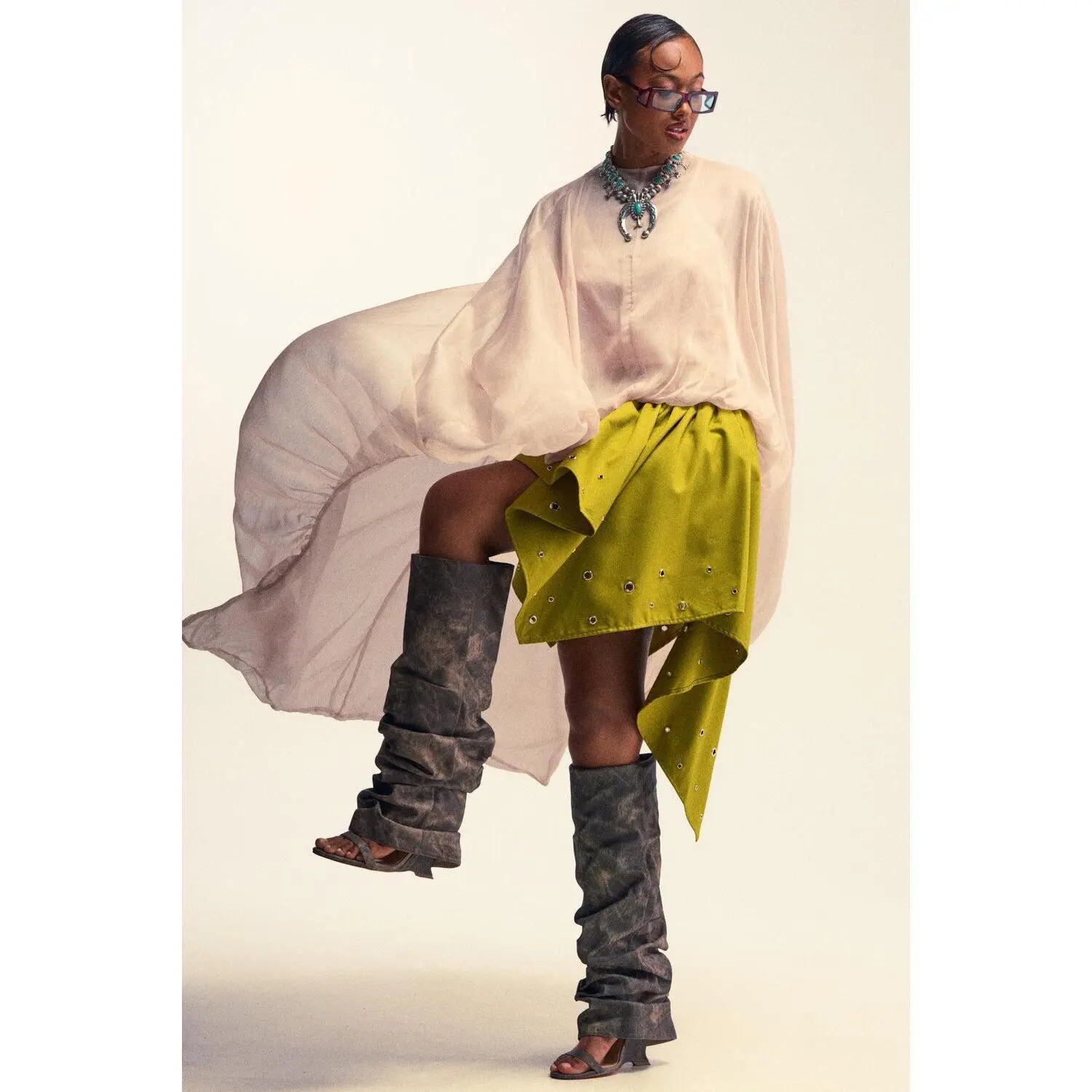 HEAD IN THE CLOUDS CHIFFON BLOUSE