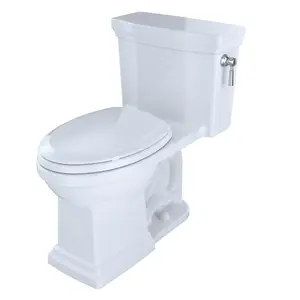 Toto MS814224CEFRGNo.01 Promenade II Elongated 1.28 GPF Universal Height Toilet with Cefiontect & Right-Hand Trip Lever, Cotton White