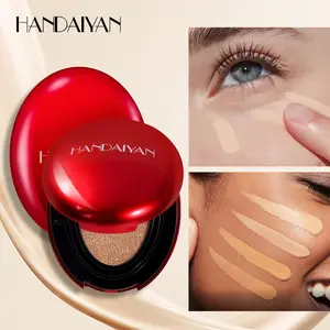 5 Color Air Cushion Liquid Foundation Oval Red Glam Shell Clear Natural Concealer Liquid Foundation Portable daily party touch-ups Cosmetic Makeup Glow
