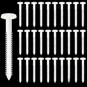 30Pcs 3 Inch Vinyl Shutter Fasteners White Window Shutter Panel Pegs Shutter Screws Lok Pins Plastic Shutter Spike Anchors for Installing Decorative Exterior Wood Aluminum Vinyl Shutter