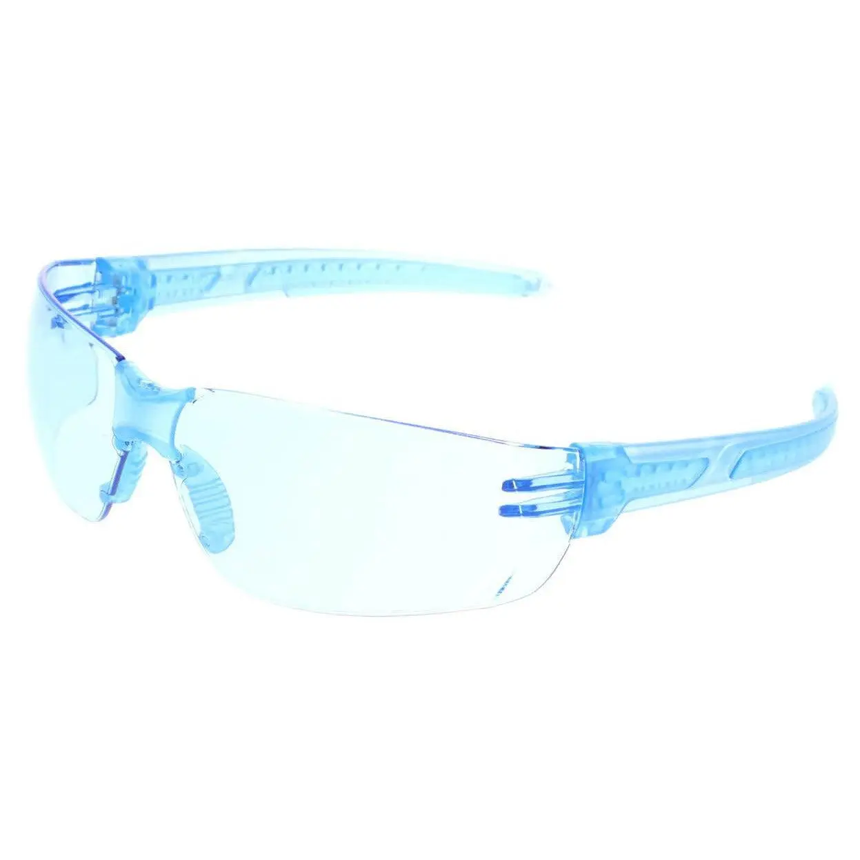 MCR Safety Hulk HK2 Rimless Eye Protection Glasses - Light Blue Hydrophilic MAX6 Anti-Fog Polycarbonate Lenses, Contoured Orbital Seal, Non-Slip Soft Bayonet Temples, Secure TPR Nose Pad, Unisex Users Work Glasses for Home Improvement, Security & Safety,