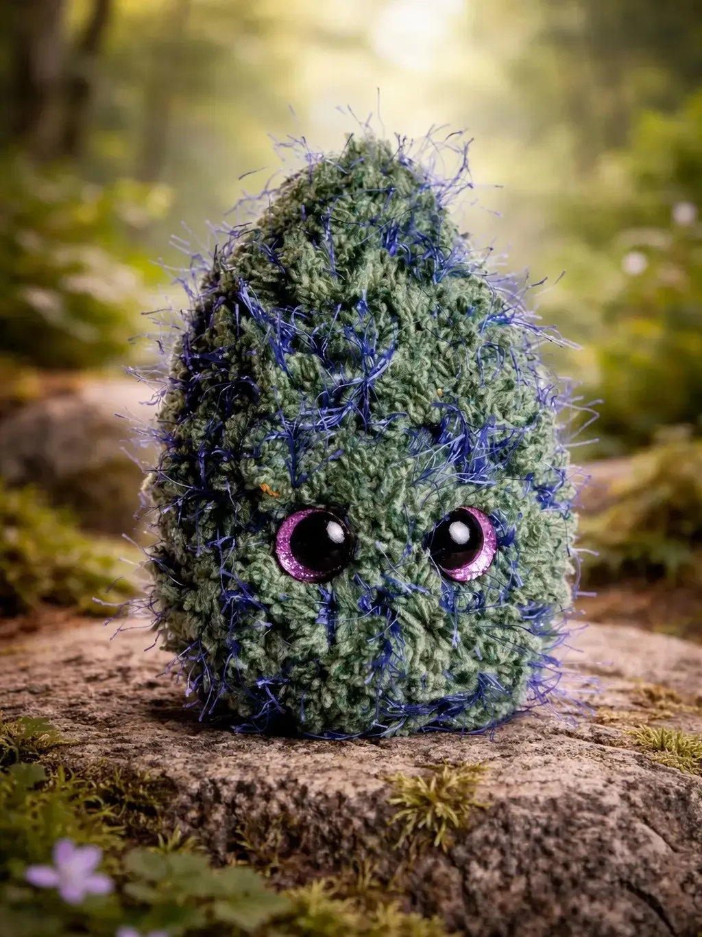 Cute Handmade Crochet Moss Plush | Fuzzy Amigurumi Forest Buddy | Soft Kawaii Desk Decor | Cozy Gift for Nature Lovers