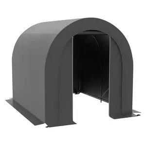 Outsunny 6' x 8' Garden Storage Tent, Heavy Duty Outdoor Shed, Waterproof Portable Shed Storage Shelter with Galvanized Metal Frame for Bike, Motorcycle, Garden Tools, Gray