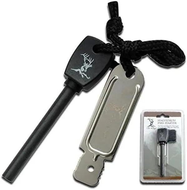 Elk Ridge - Outdoors Fire Starter - Includes Magnesium Flint and Striker - Hunting, Camping, Survival - ER-153OR