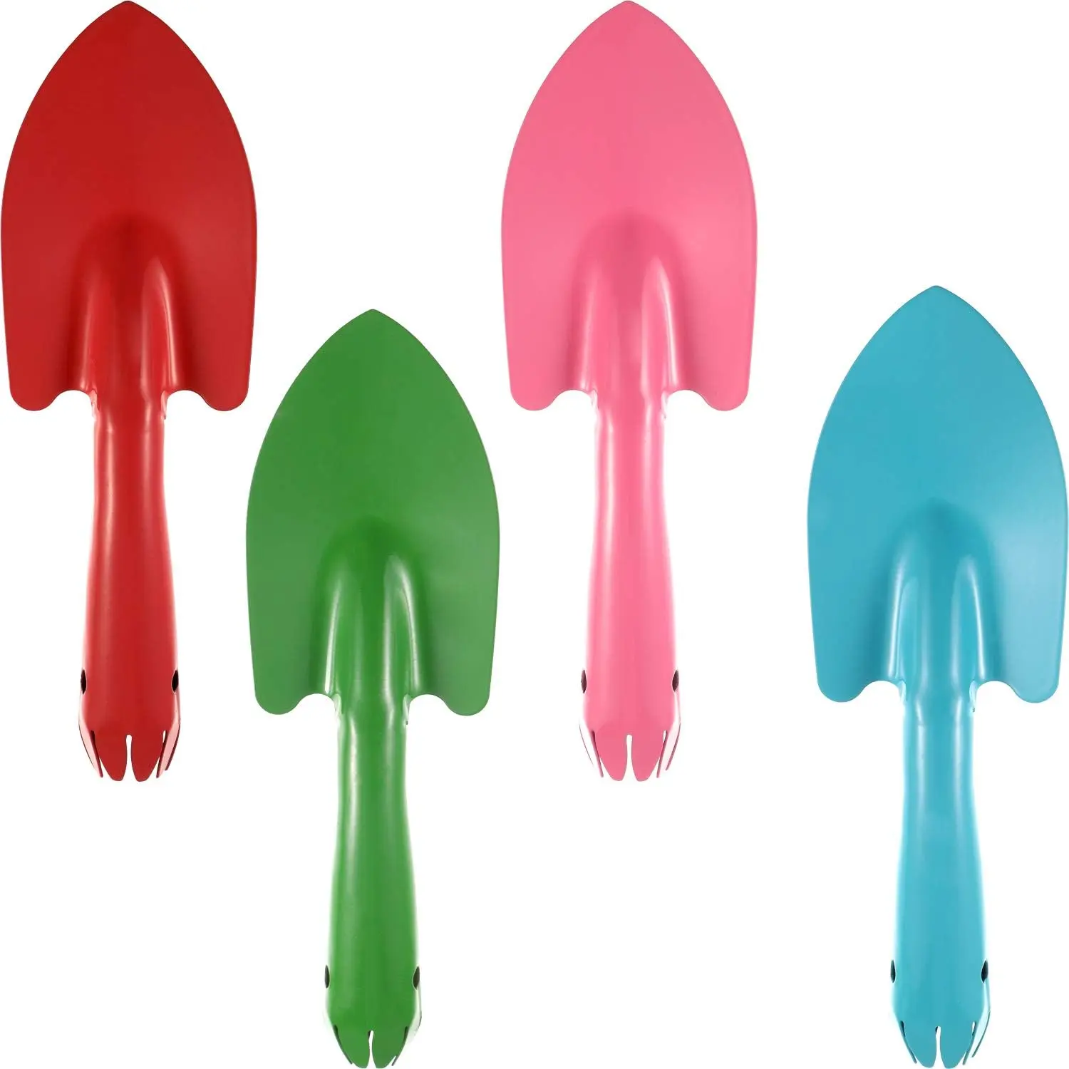 4 count Mini Trowel Set Colorful Metal Hand Shovel Garden Tools for Soil Planting Digging Transplanting