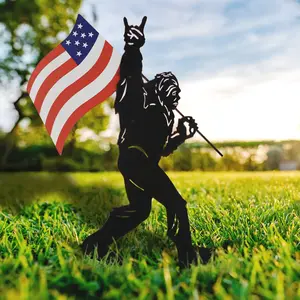 Big Foot Sasquatch Gifts for Men/Women,Bigfoot Yard Decor Metal Garden Stakes,Patriotic Decorations Outdoor Bigfoot Silhouette Statues for Yard Art,Patio,Lawn